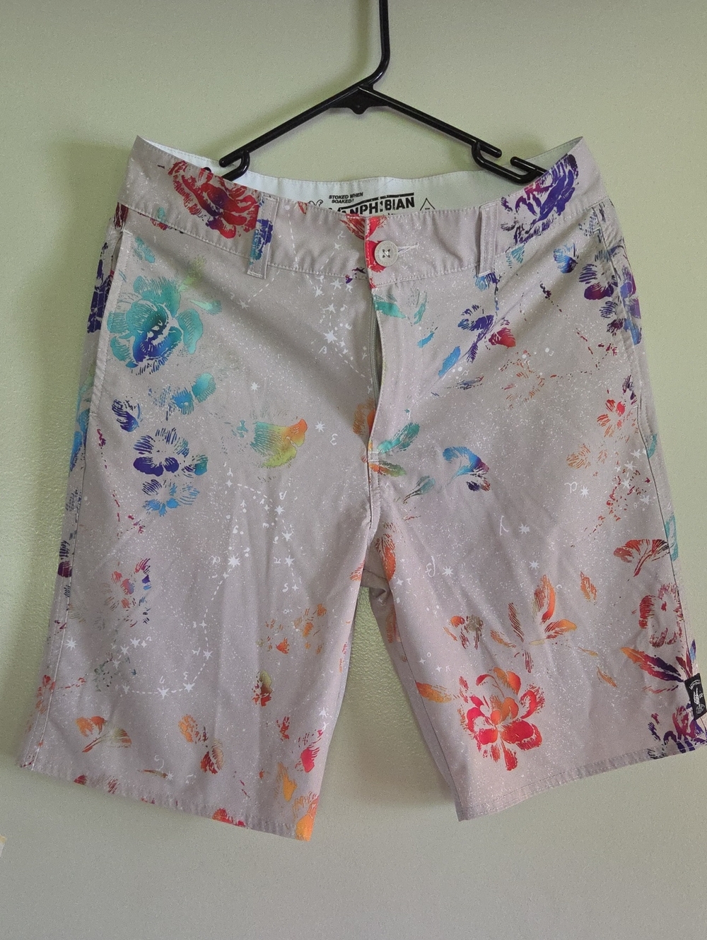 Vans Beige Floral Print Men’s Vanphibian Hybrid Shorts